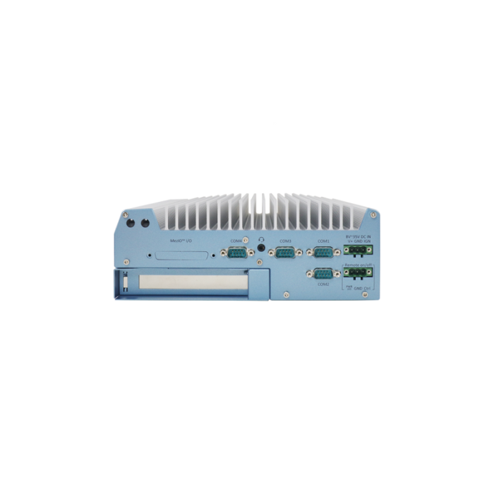 Nuvo-7000EP: rear part with single-slot PCI Express Cassette and MezIO