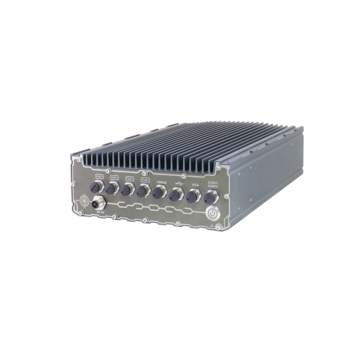 Semil-1700 Front-IO: Half-Rack rugged fanless and IP67 waterproof computer with M12 connectors