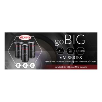 Kowa LM-VM: 50 megapixel lens series for sensors up to a diameter of 32 mm